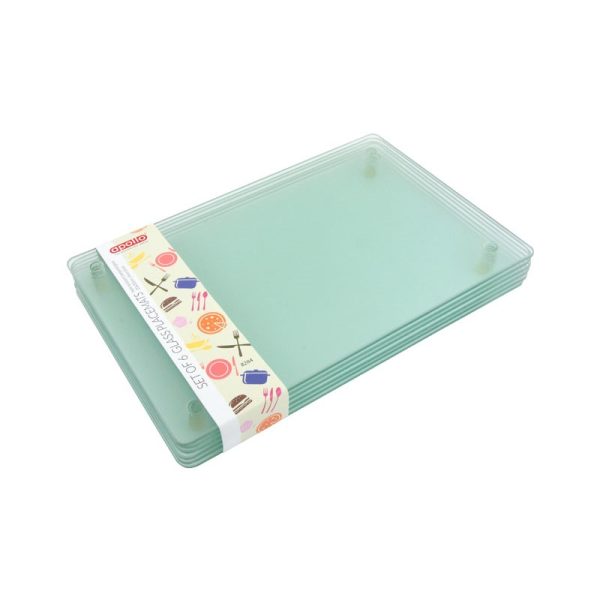 APOLLO GLASS PLACEMAT SET 6 20X30CM