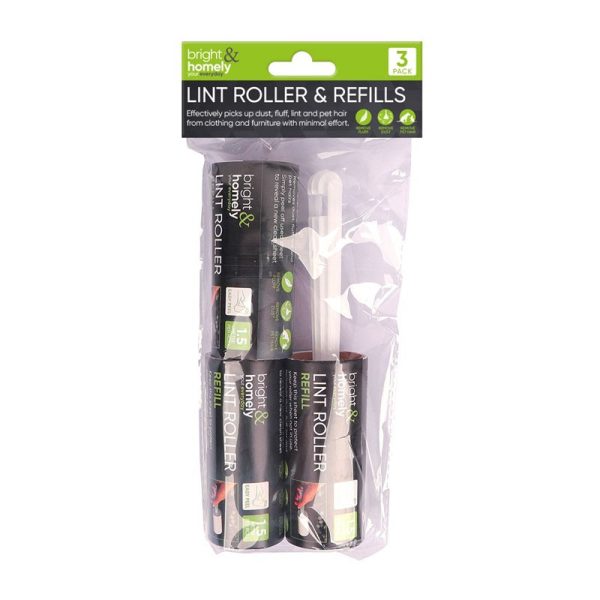 BRIGHT & HOMELY LINT ROLLER AND REFILL SET 3PC