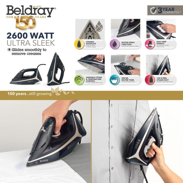 BELDRAY 2600W STEAM IRON BEL01526