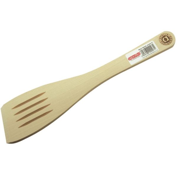 APOLLO WOODEN SLOTTED SPATULA 12INCH