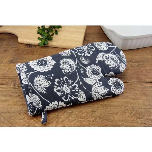 APOLLO OVEN MITT FLORAL GREY