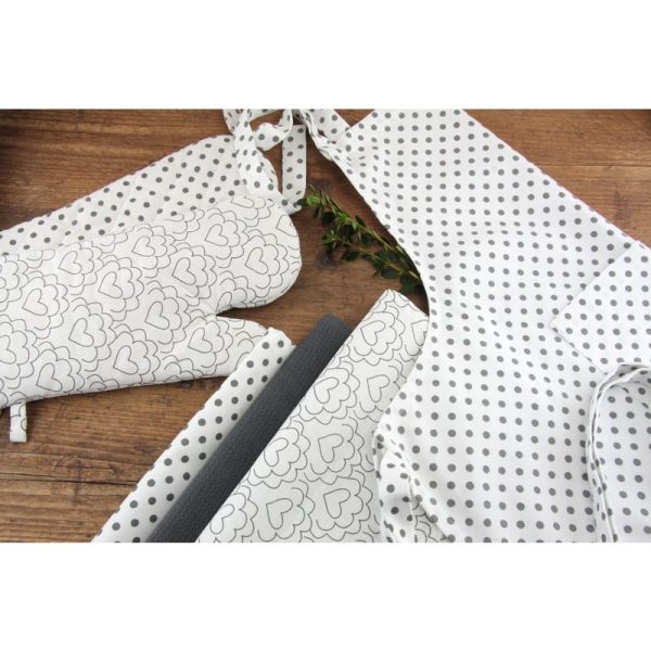 APOLLO OVEN MITT HEARTS WHITE