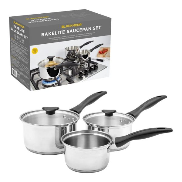 BLACKMOOR SAUCEPAN SET STAINLESS STEEL 5PC