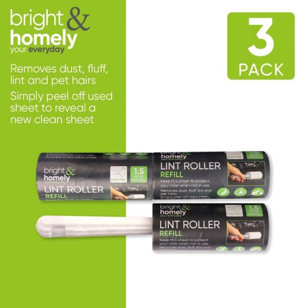 BRIGHT & HOMELY LINT ROLLER AND REFILL SET 3PC