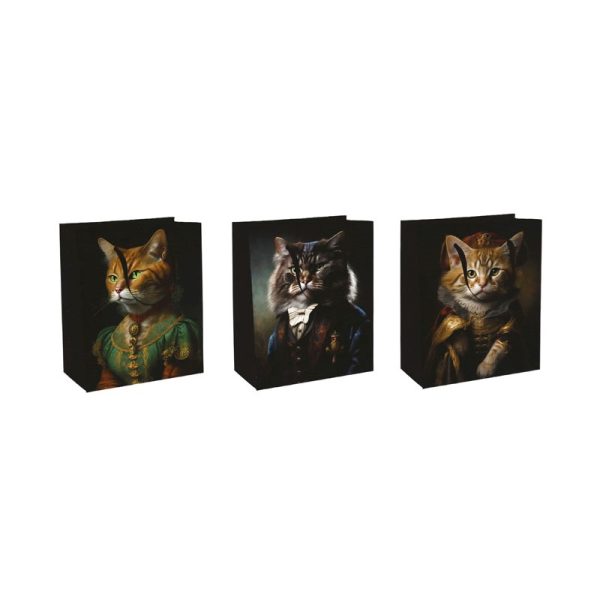 GIFT BAG CAT PRINT 19X23CM