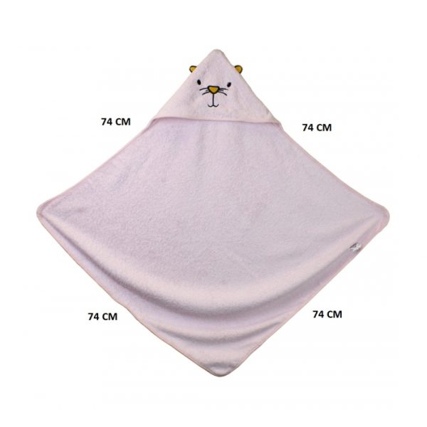 Embroidered Pink Cotton Hooded Baby Snuggle Towel