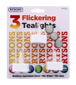 Flickering Tealight Candles pack of 3