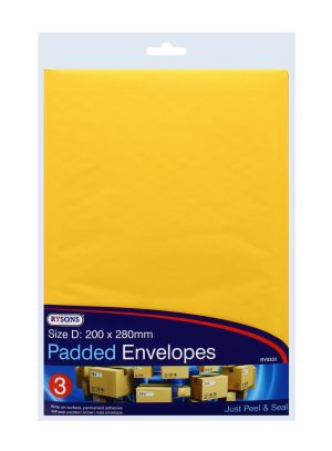 3 Padded Envelopes Size D