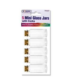 Mini Craft Glass Jars 5 pc