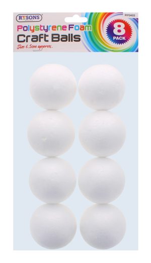 Polystyrene Foam Craft Balls 8 Pack