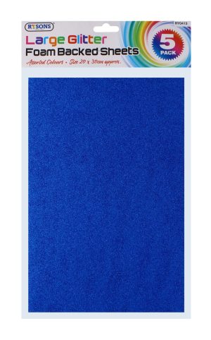 Large Glitter Foam Backed Sheets 5 Pack