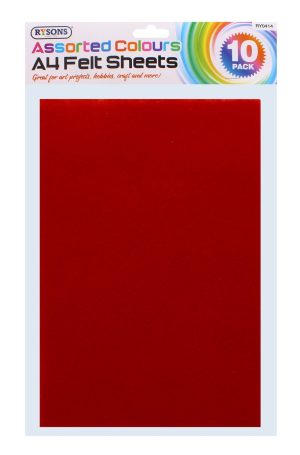 A4 Felt Sheets 10 Pack