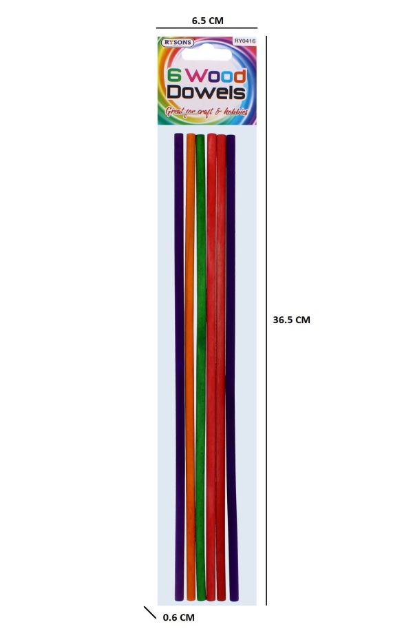 Wood Dowels 6 pc