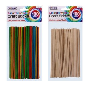 Wooden Craft Sticks Assorted 100 Pack