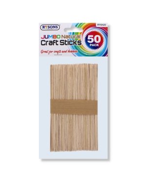 Jumbo Natural Craft Sticks 50 Pack