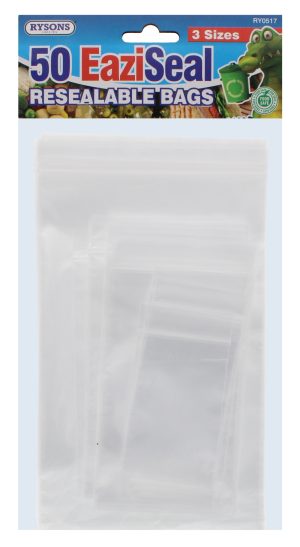 50 Resealable Bags 3 Sizes