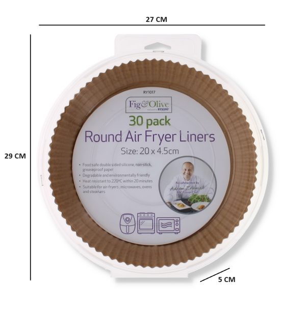 Round Air Fryer Liners pack of 30 20x4.5 cm