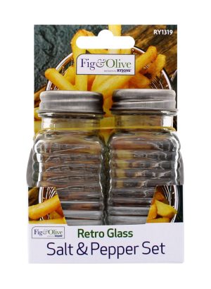 Retro Glass Salt & Pepper Set Pack OF 2