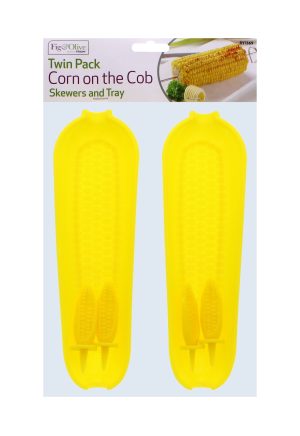 Twin Pack Corn-On-The-Cob Tray & Skewers