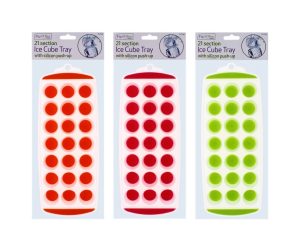 Ice Cube Tray With Silicon Push-Up