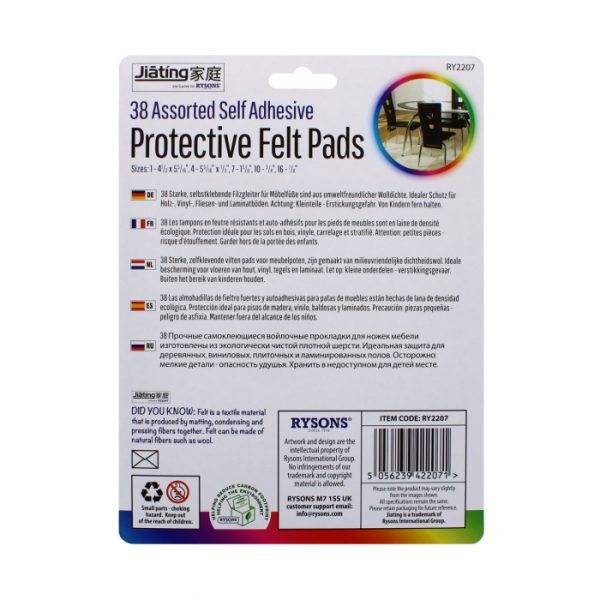 Protective Felt Pads 38 Assorted Self Adhesive