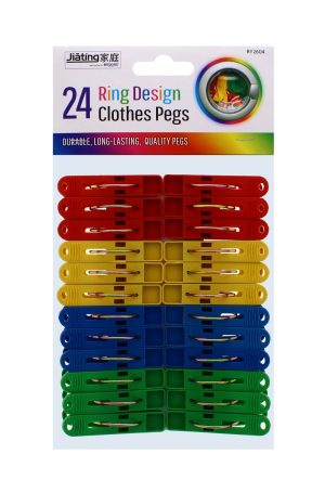 Clothes Pegs Ring Design Pack of 24