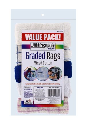 General Purpose Graded Rags Mixed Cotton Pack of 5