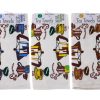 Velour Tea Time Printed Tea Towels pack of 3
