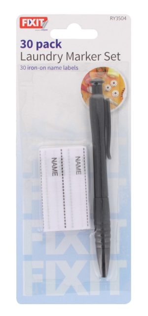 Laundry Marker Set With 30 Iron-On Name Tags