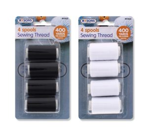 Sewing Thread Black & White 4 Pcs
