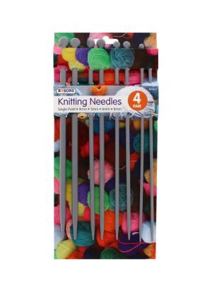 Single Point Knitting Needles 4 Pairs