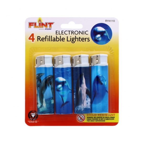 Electronic Lighters-Dolphin Pack Of 4