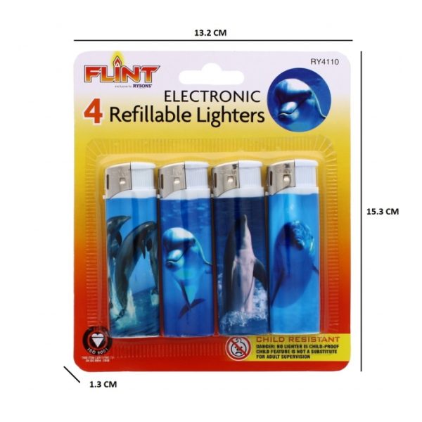 Electronic Lighters-Dolphin Pack Of 4