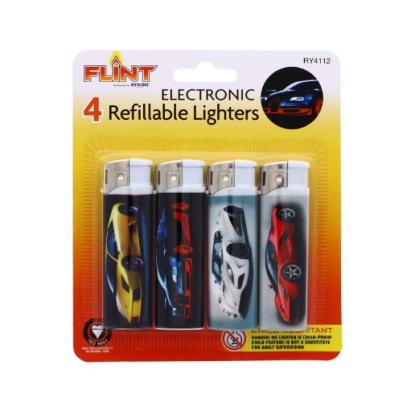 Electronic Lighters - Cars Pack Of 4