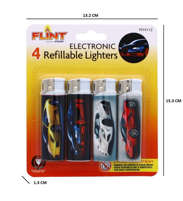 Electronic Lighters - Cars Pack Of 4