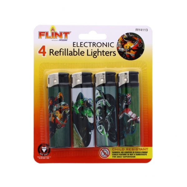 Electronic Lighters-Motorbike Pack Of 4