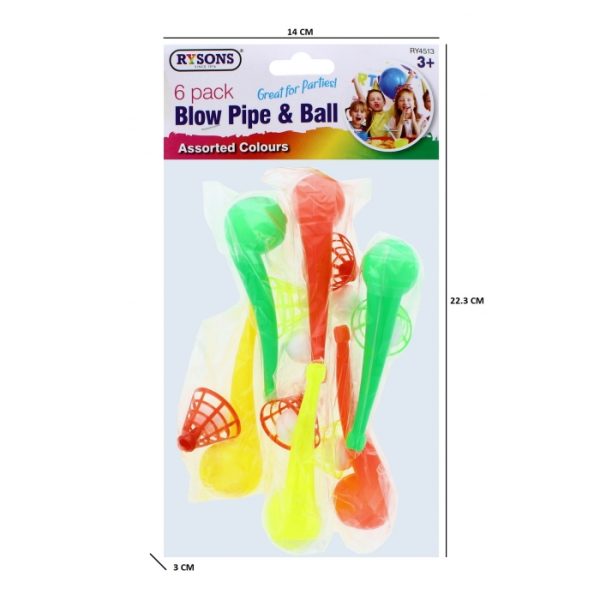 Blow Pipe & Ball Pack Of 6