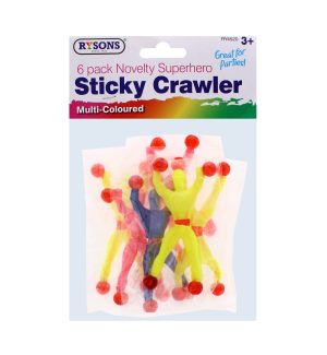 Novelty Superhero Sticky Crawler Pack Of 6
