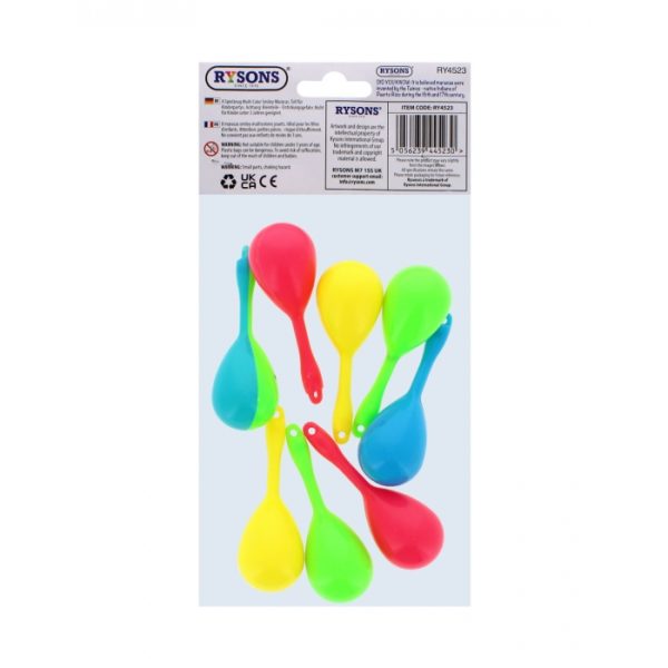 Novelty Smiley Maracas Pack Of 8