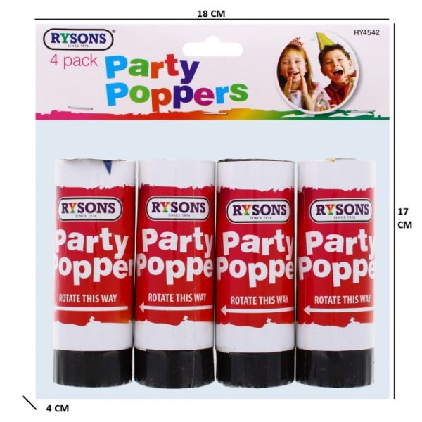 Party Poppers Pack Of 4