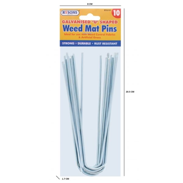 Weed Mat Pins Galvanised U Shaped Pack Of 10