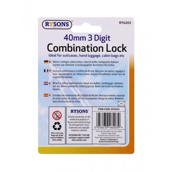 40mm 3 Digit Combination Lock