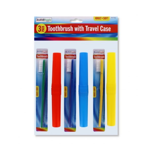 Toothbrush With Travel Case PACK OF 3