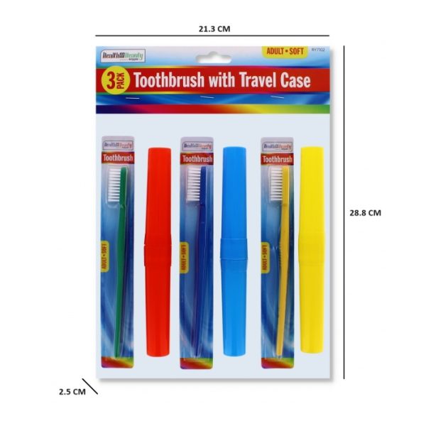 Toothbrush With Travel Case PACK OF 3