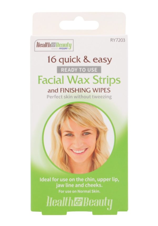 16 Facial Wax Strips & Finishing Wipes