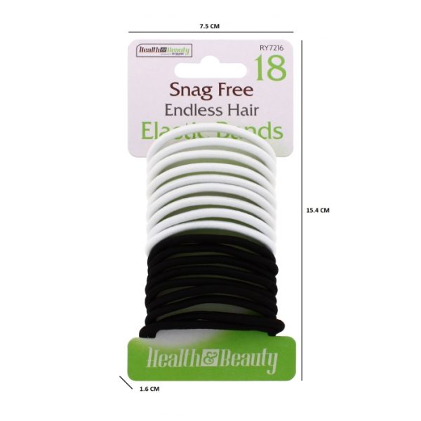 Snag Free Endless Hair Elastic Bands PACK OF 18