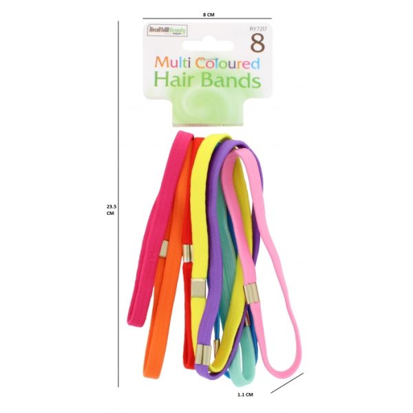 Pack of 8 Multi Coloured Hair Bands