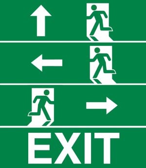 4 Piece Emergency Exit Sign Stickers