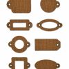 Tag Medley Burlap 8 pc