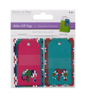 Boho Gift Tags Elephant Pack of 6